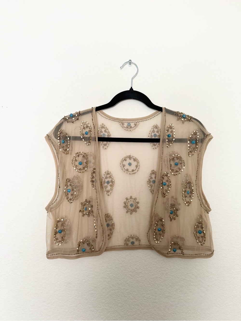 👁️ unique vintage beaded eye shawl